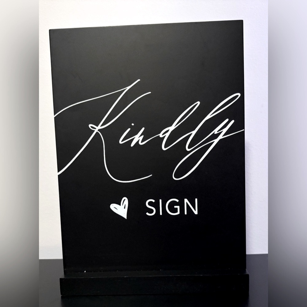 🎀 2/$10 - “Kindly Sign” Wedding or Event Sign - Picture 2 of 3